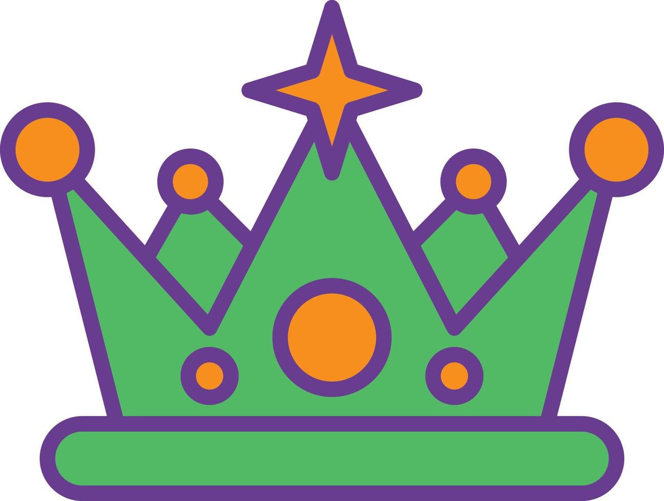 línea de la corona llena de dos colores vector