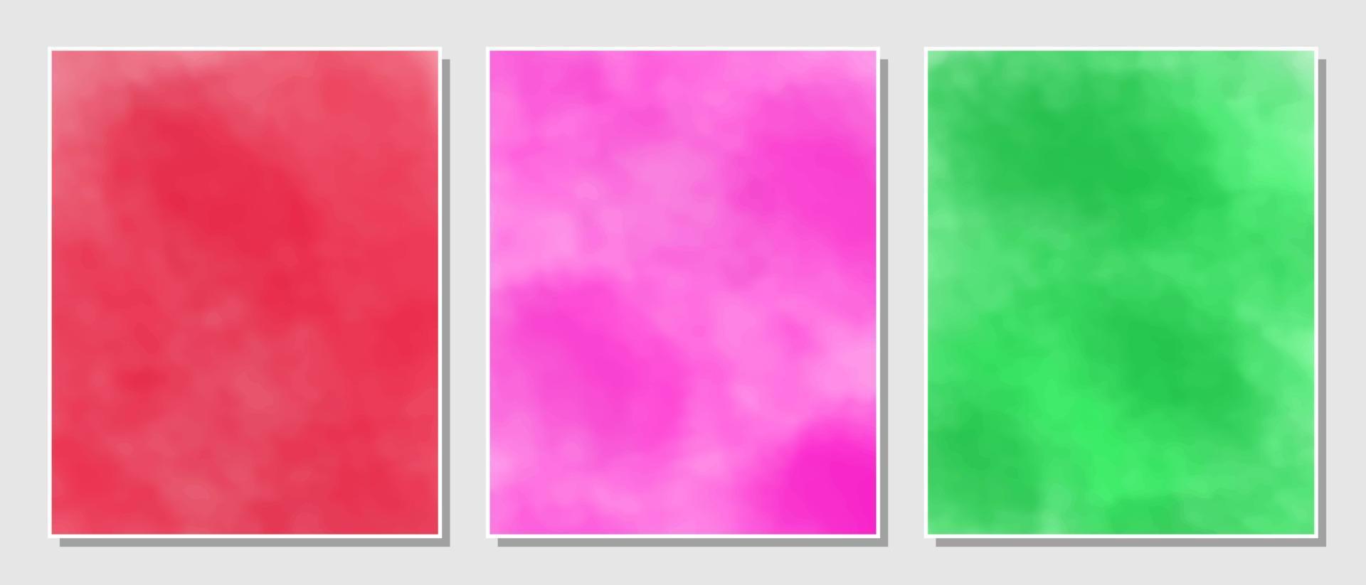 Abstract red, pink and green watercolors background. vector