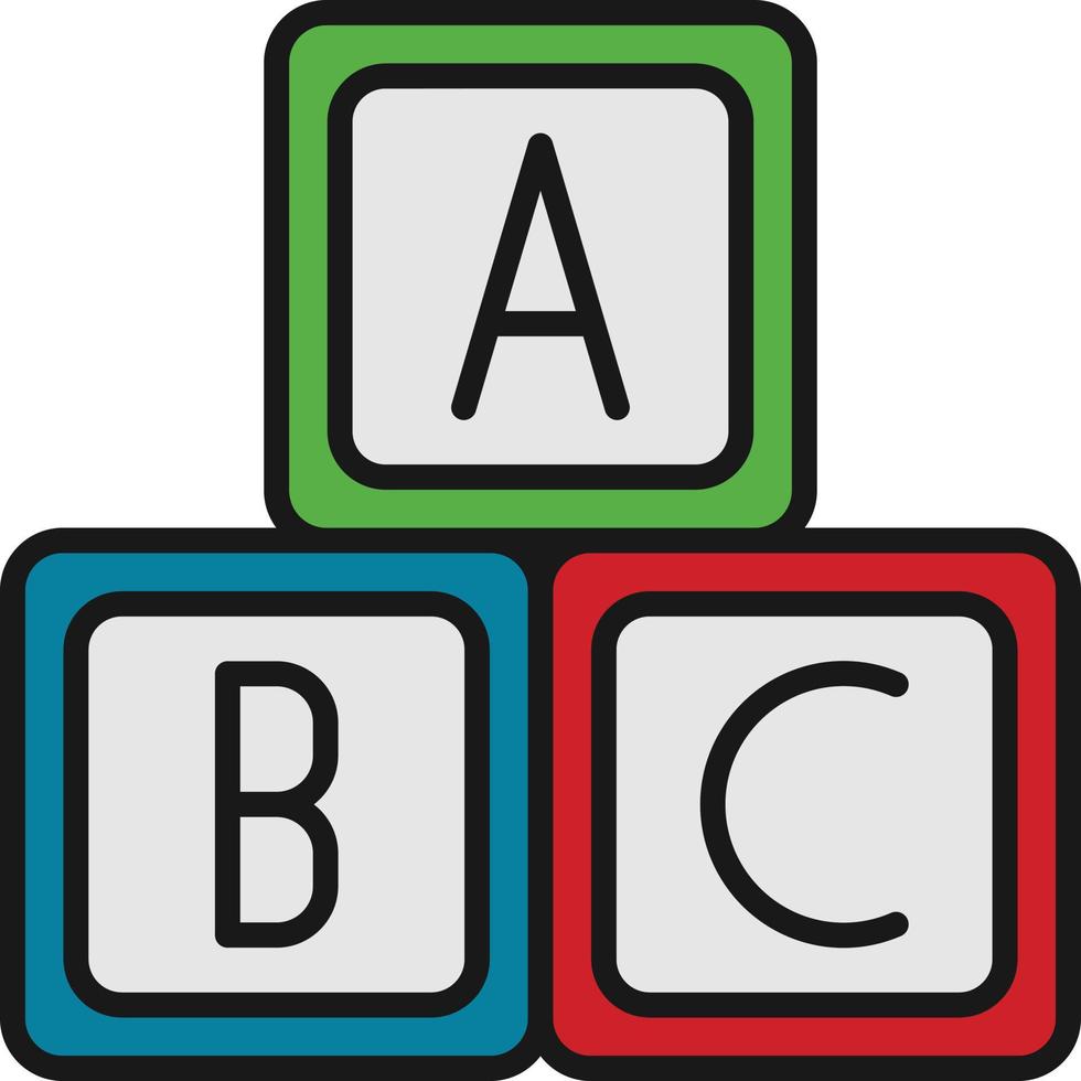 línea abc llena vector