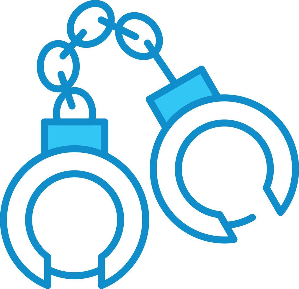 Handcuffs Line Filled Blue vector