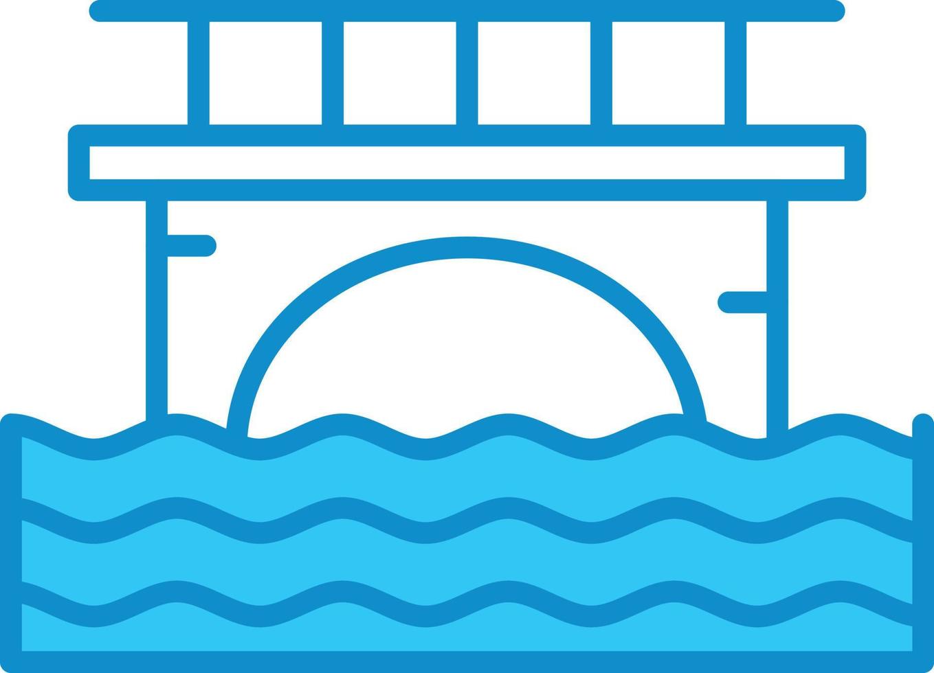 Bridge Line Filled Blue vector