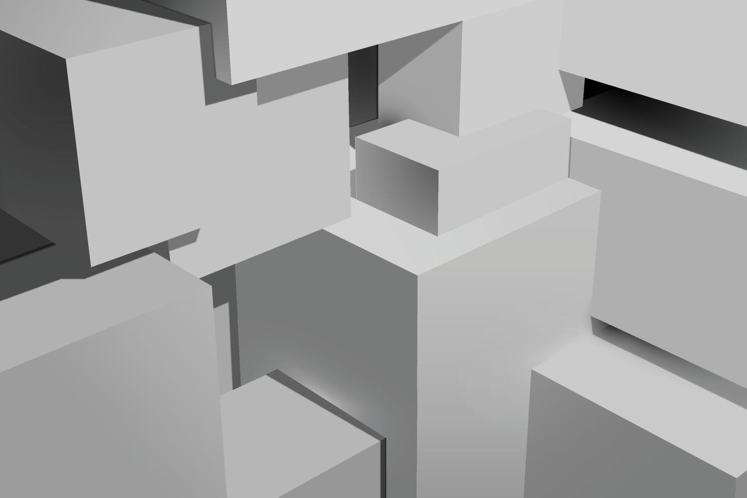 3D gray geometric cube background. vector