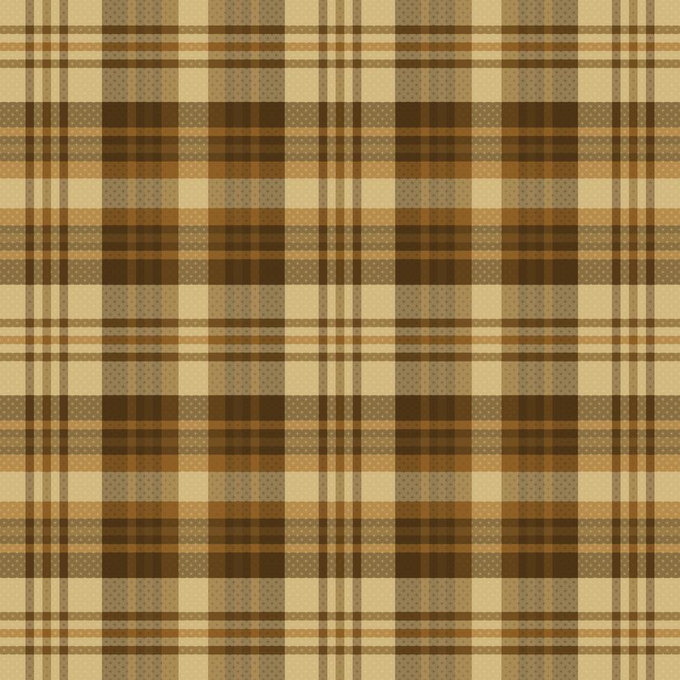 Tartan plaid pattern with texture and coffee color. vector