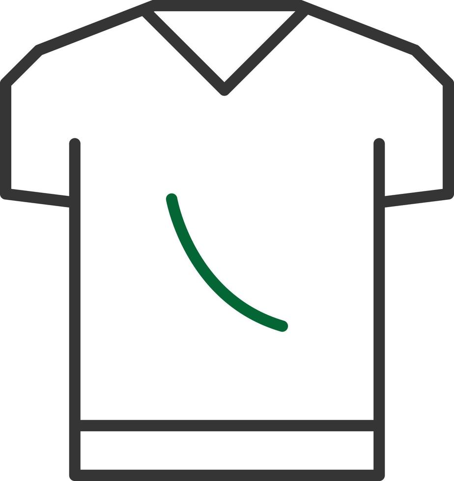 línea de camisa de dos colores vector