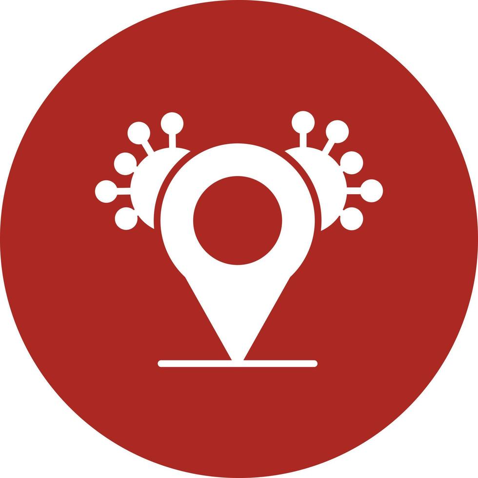 Covid Location Glyph Circle Multicolor vector