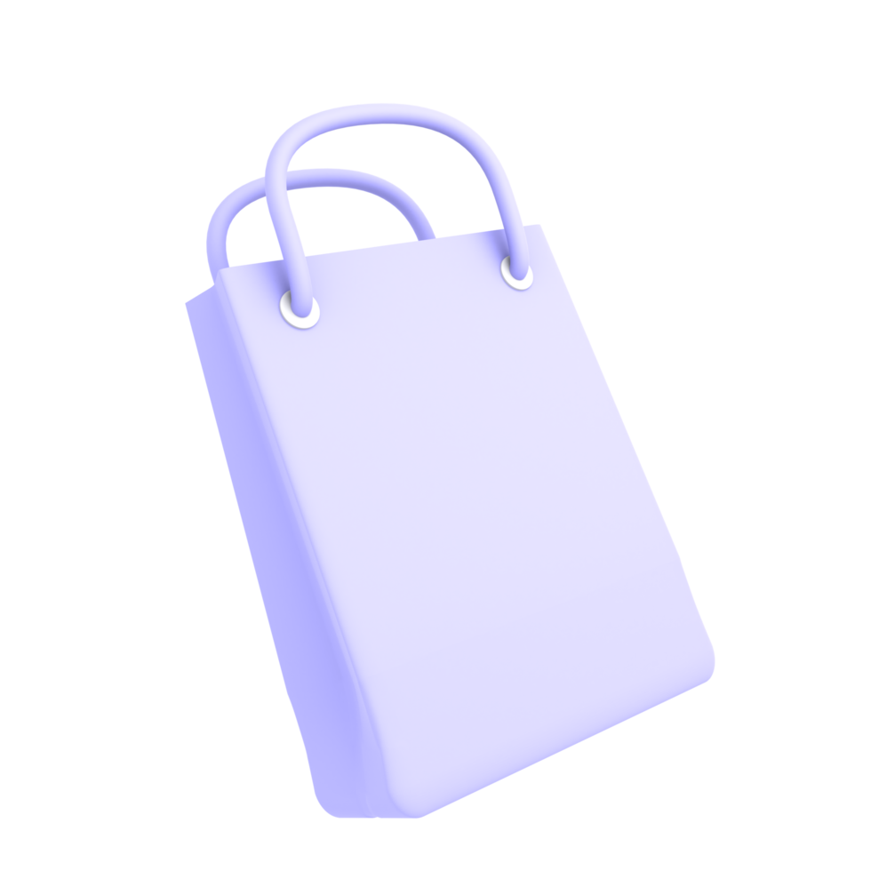 ilustração 3d de sacos de compras de retângulo de ícone de comércio eletrônico png