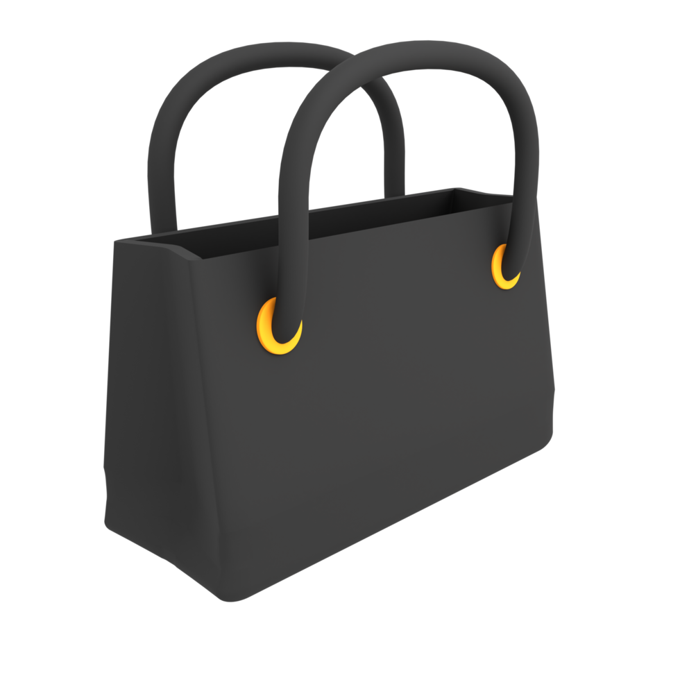 icono de comercio electrónico bolsas de compras de lujo ilustración 3d png