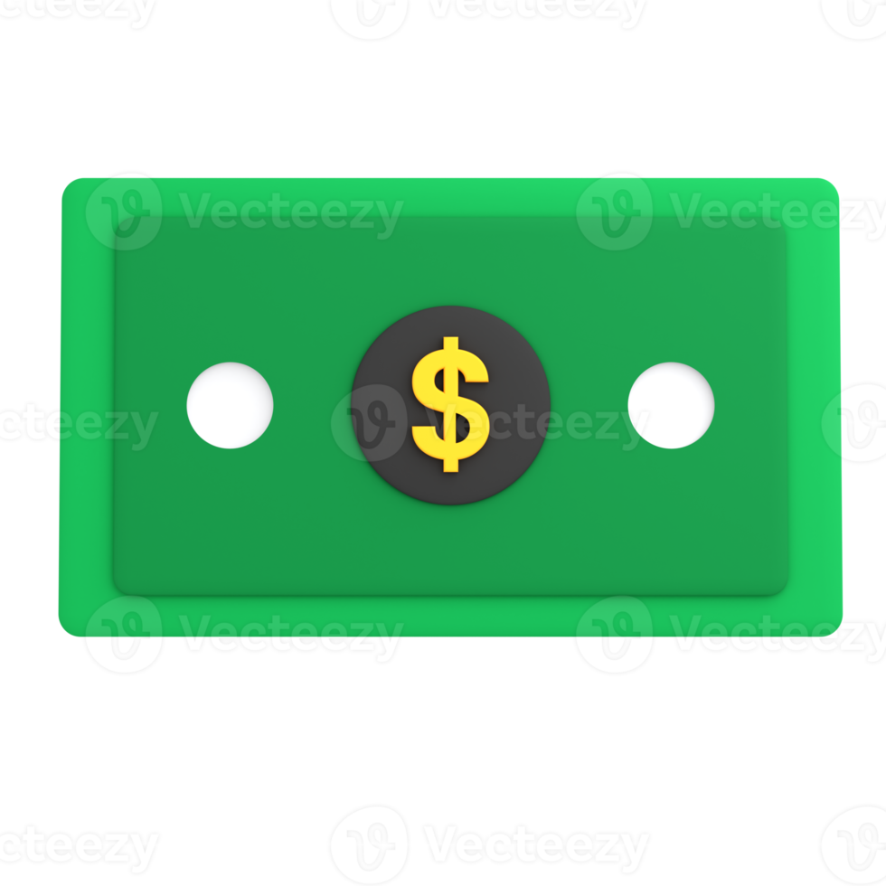 Ecommerce icon dollar money papaer 3d illustration png