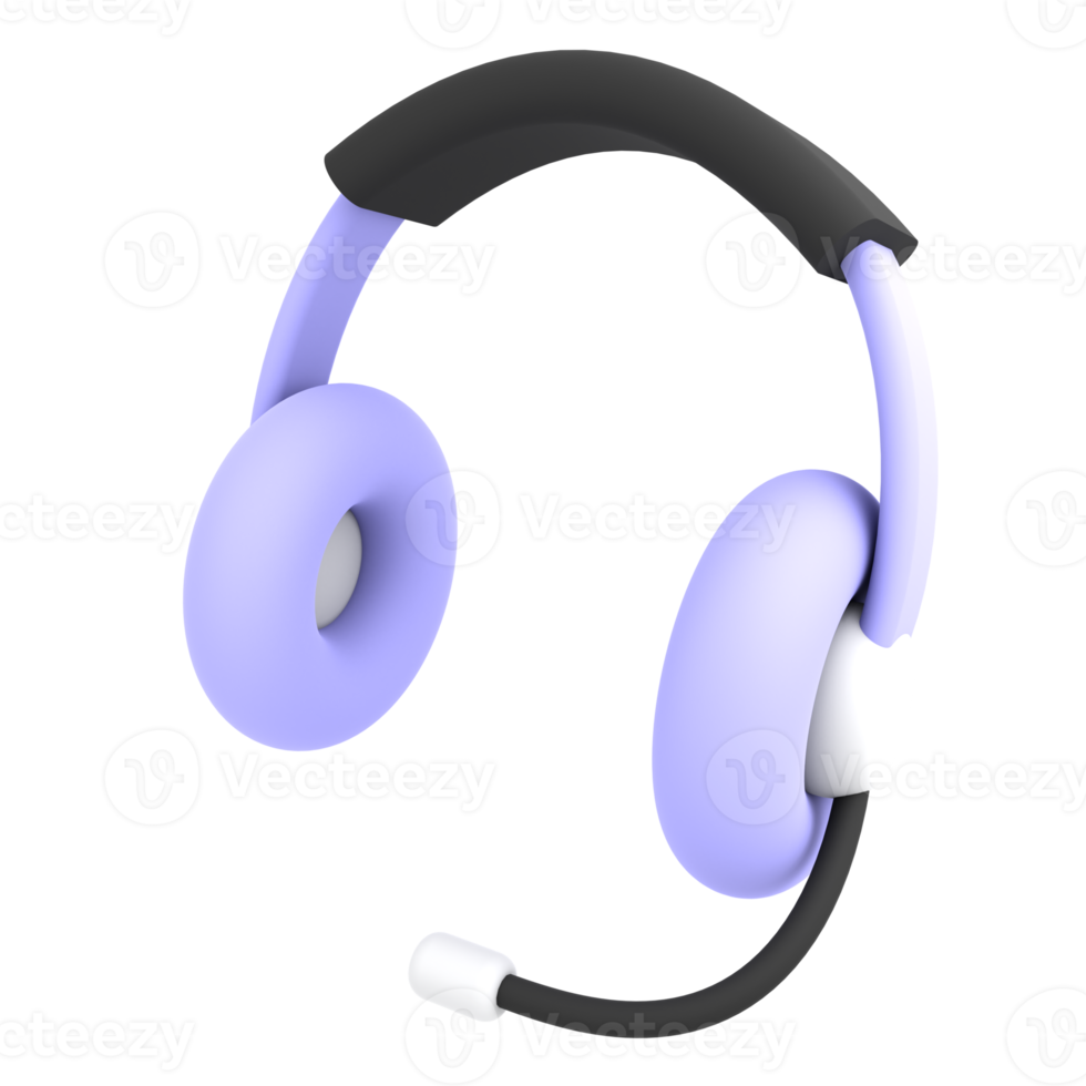 3d cute headphone illustration ecommerce icon png