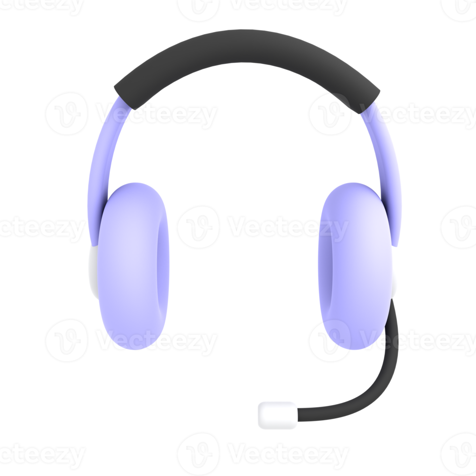 3d cute headphone illustration ecommerce icon png