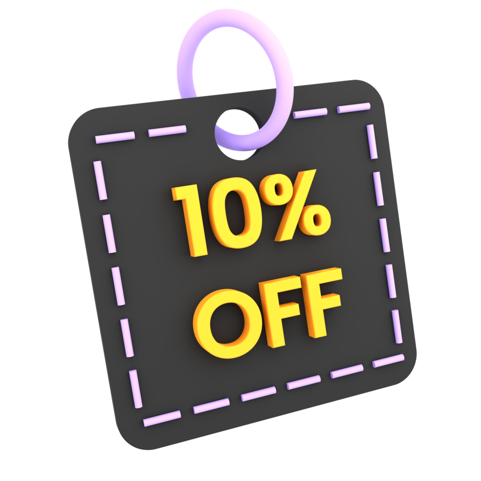 3d discount 10 20 30 off sale tag icon ecommerce illustration png