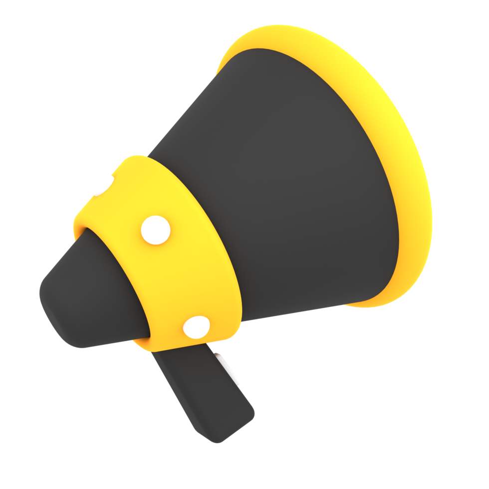 3d luxury black megaphone icon ecommerce illustration png