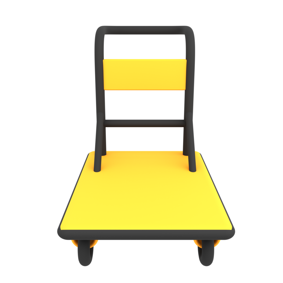 3d gold shipping trolley for delivery icon ecommerce illustration png