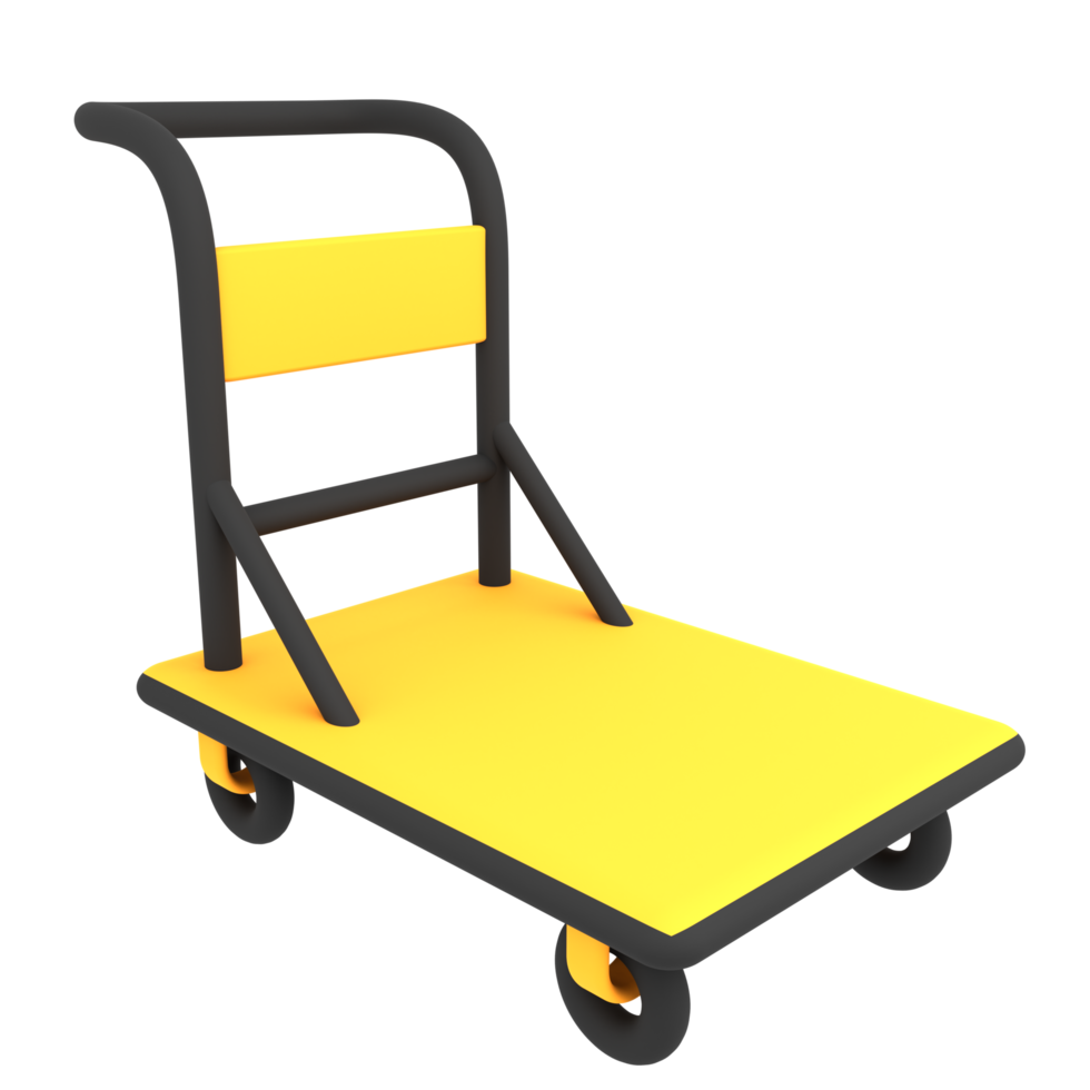 3d gold shipping trolley for delivery icon ecommerce illustration png