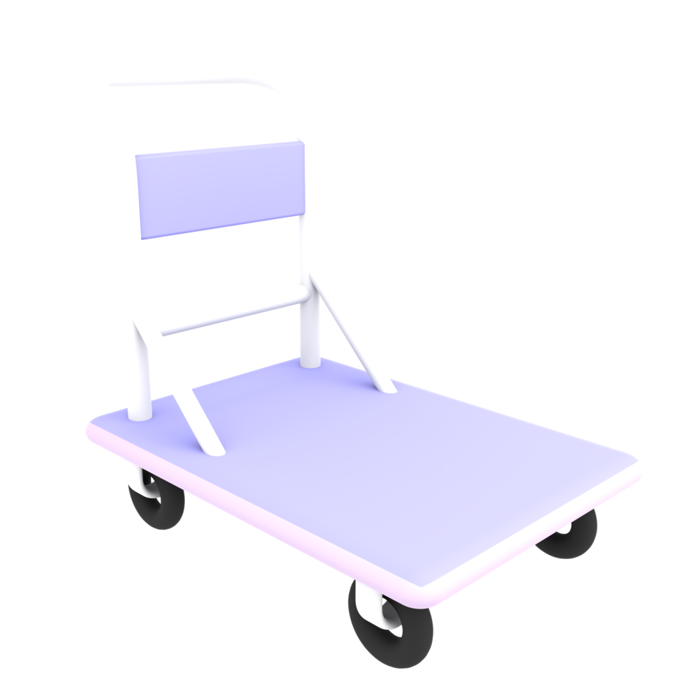 3d lege trolley voor verzending pictogram e-commerce illustratie png