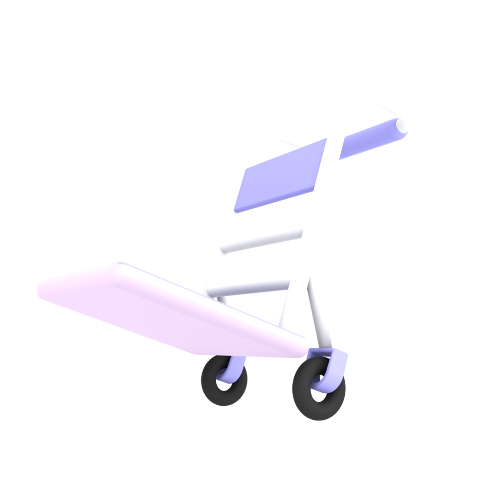 illustrazione di e-commerce dell'icona di spedizione del carrello di consegna vuoto bianco 3d png