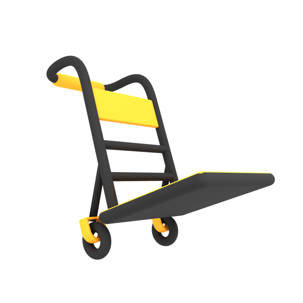 3d luxe lege levering trolley verzending pictogram e-commerce illustratie png