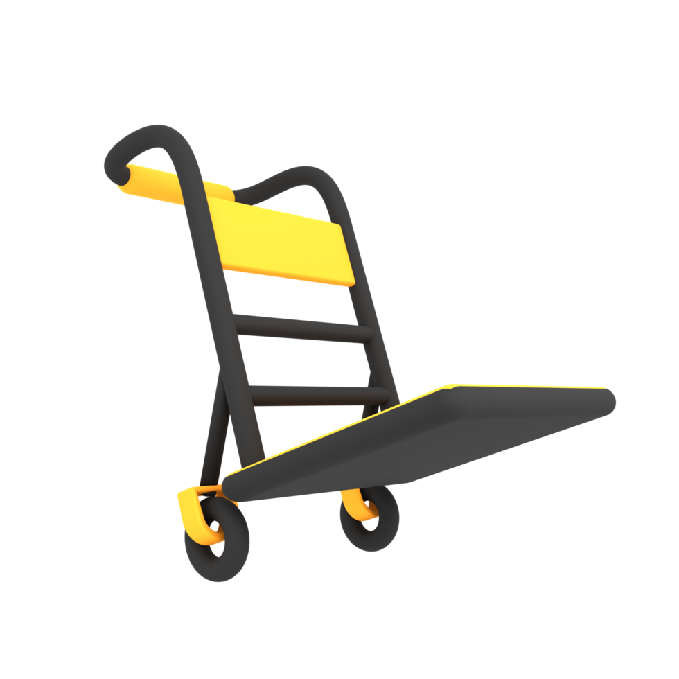 illustrazione di e-commerce dell'icona di spedizione del carrello di consegna vuoto di lusso 3d png