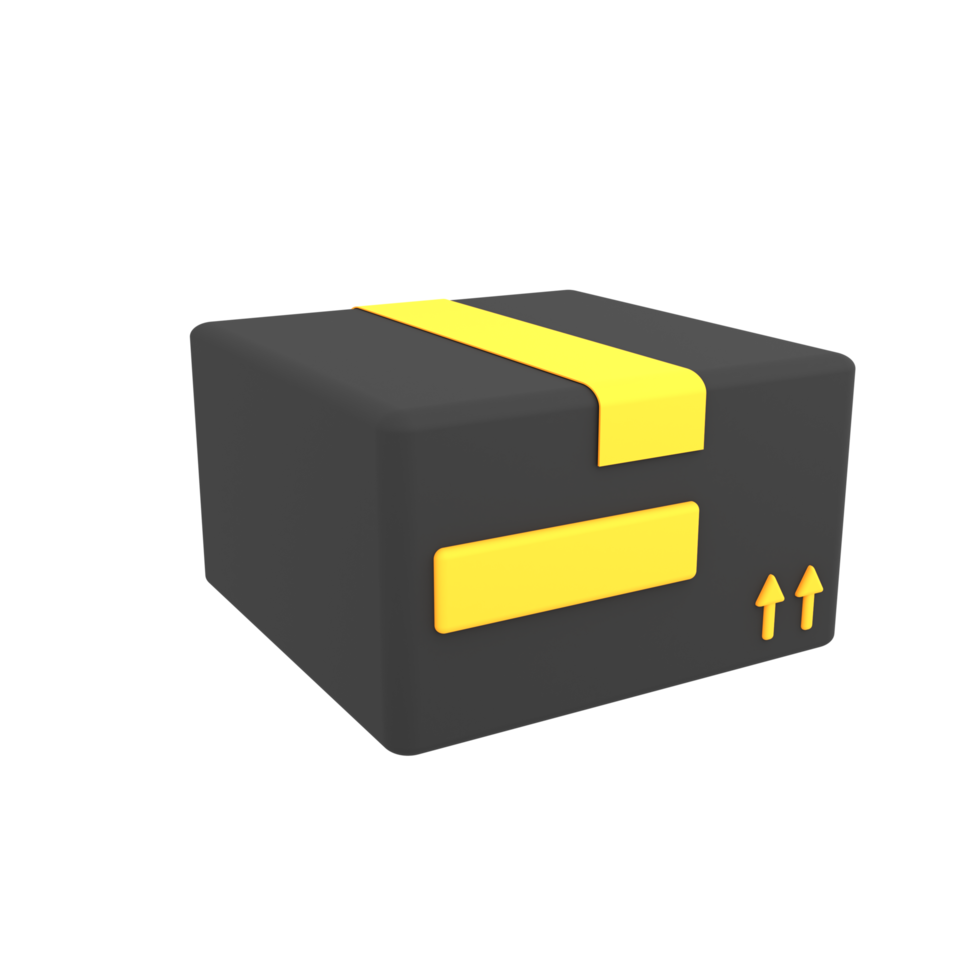 caja de paquete 3d o icono de cajas de cartón ilustración de comercio electrónico png