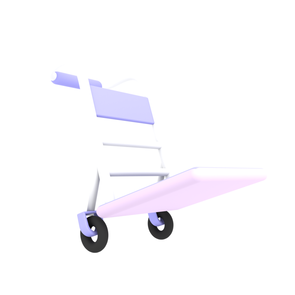 illustrazione di e-commerce dell'icona di spedizione del carrello di consegna vuoto bianco 3d png