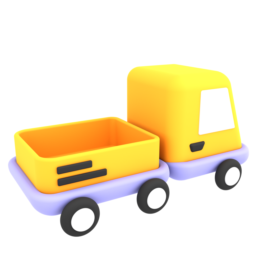3d yellow empty delivery car shipping icon e-commerce illustration png