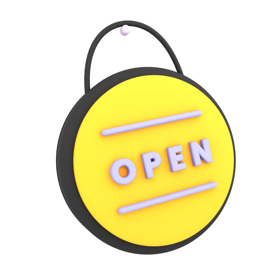 3d business opening hours icon e-commerce illustration png