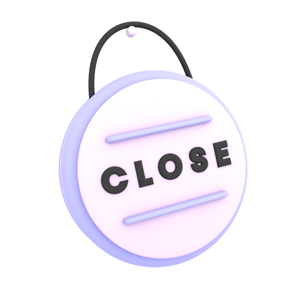 3d closed signboard icon e-commerce illustration png