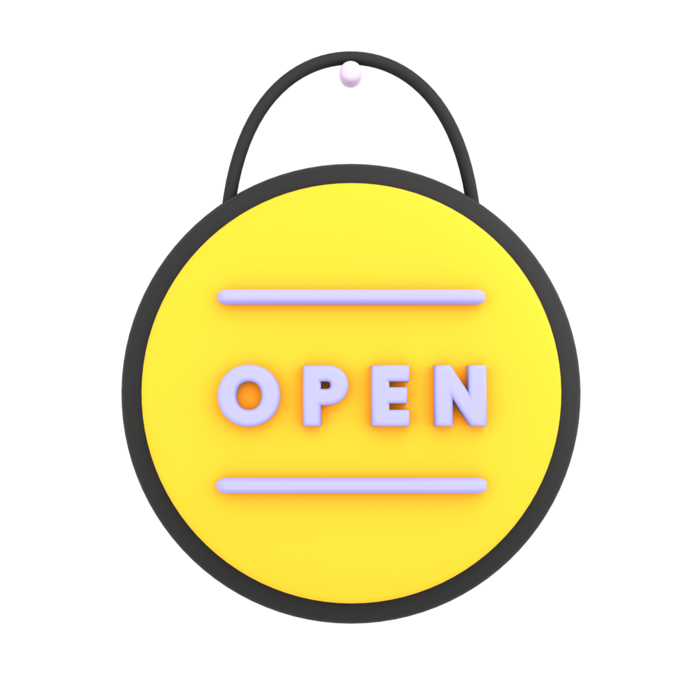 3d business opening hours icon e-commerce illustration png