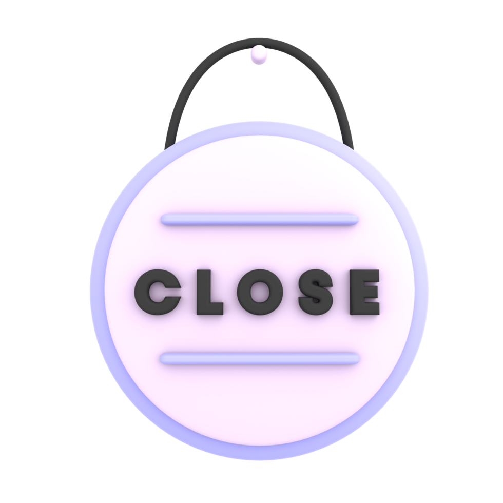 3d closed signboard icon e-commerce illustration png