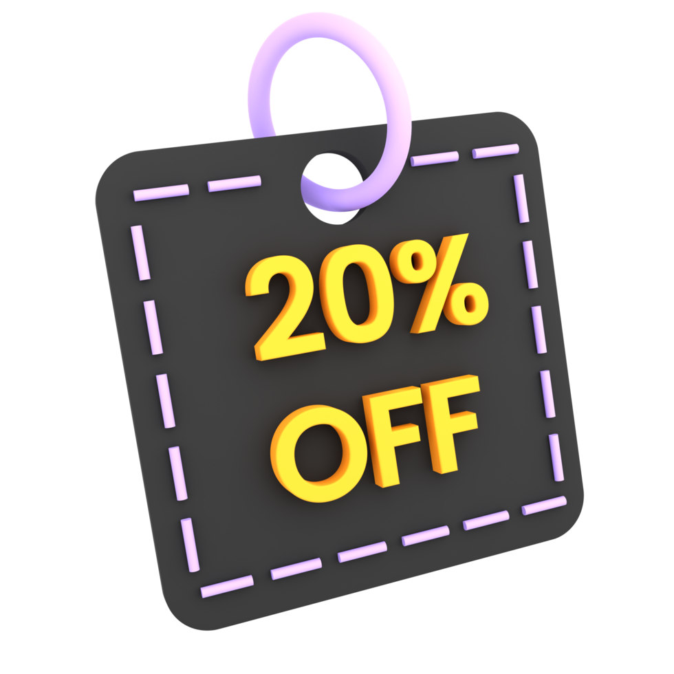 3d discount 10 20 30 off sale tag icon ecommerce illustration png