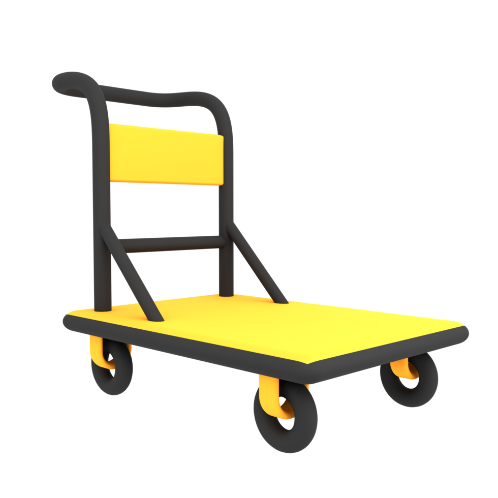 3d gold shipping trolley for delivery icon ecommerce illustration png