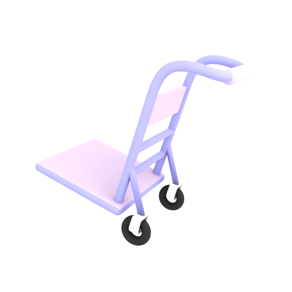 3D söt tom leverans vagn frakt ikon e-handel illustration png