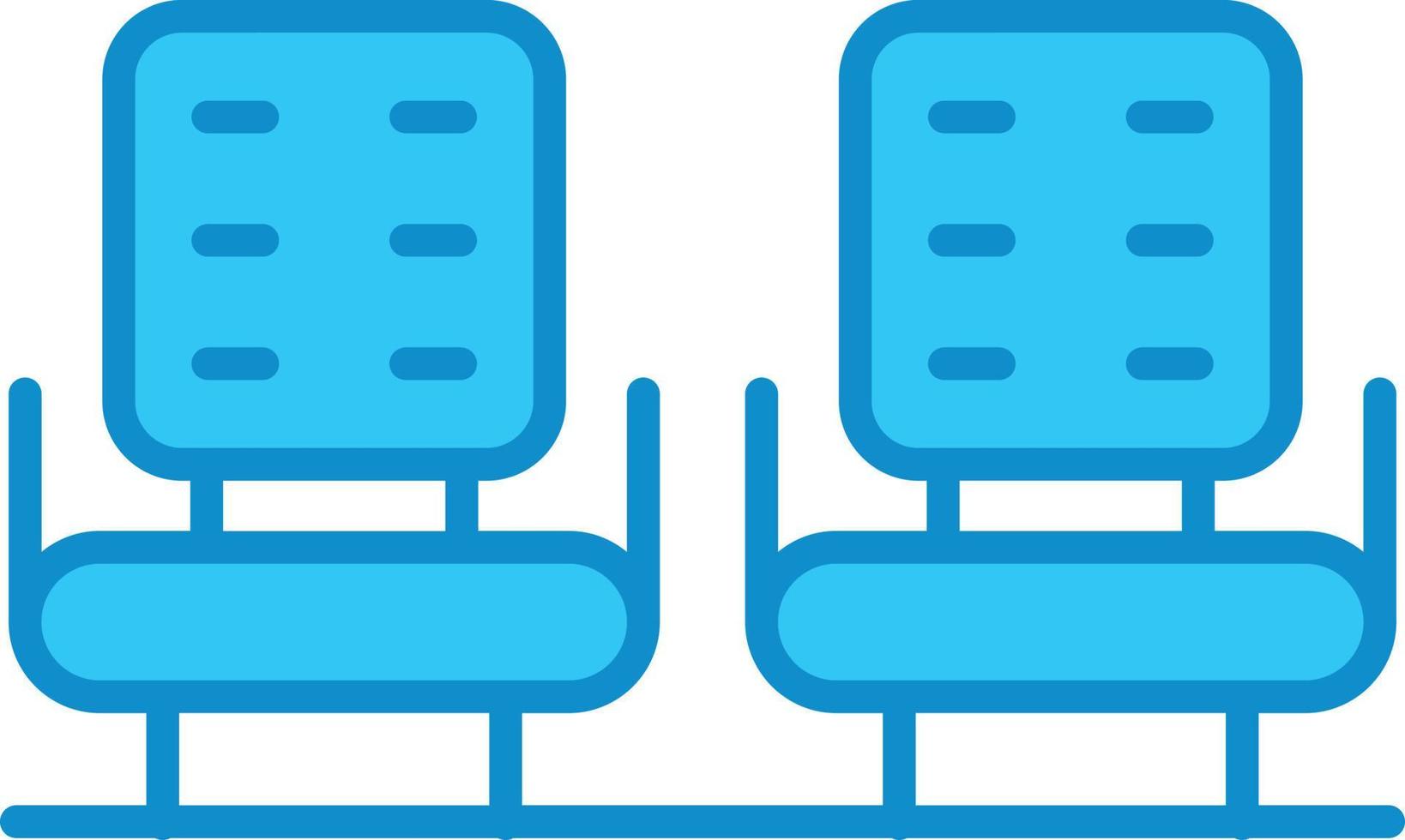 Seats Line Filled Blue vector