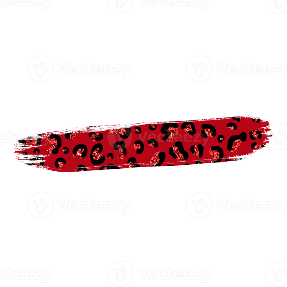 pincelada de glitter leo vermelho png