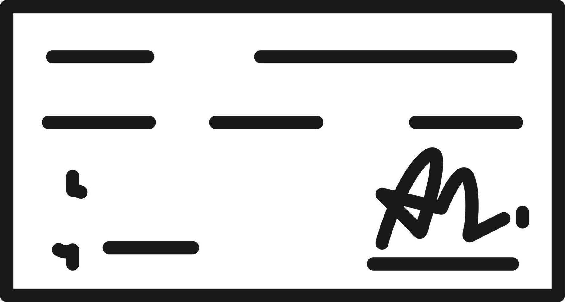 Bank Check Line Filled vector