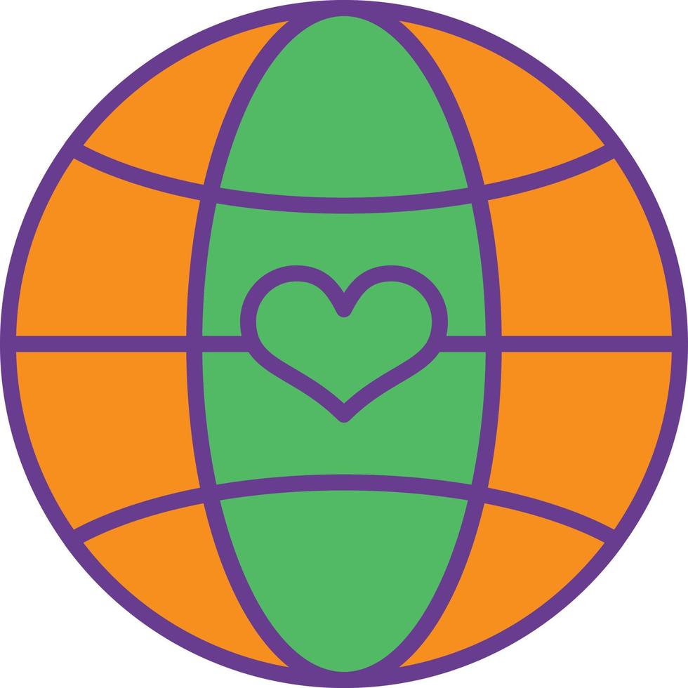 Globe Line Filled Two Color vector