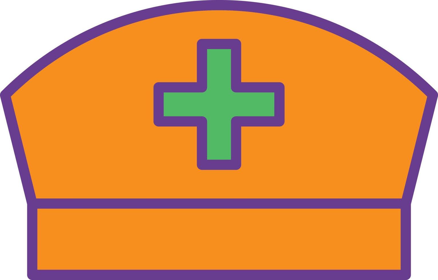 Nurse Cap Line Filled Two Color vector