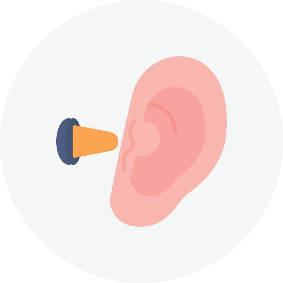 tapón para los oídos círculo plano vector