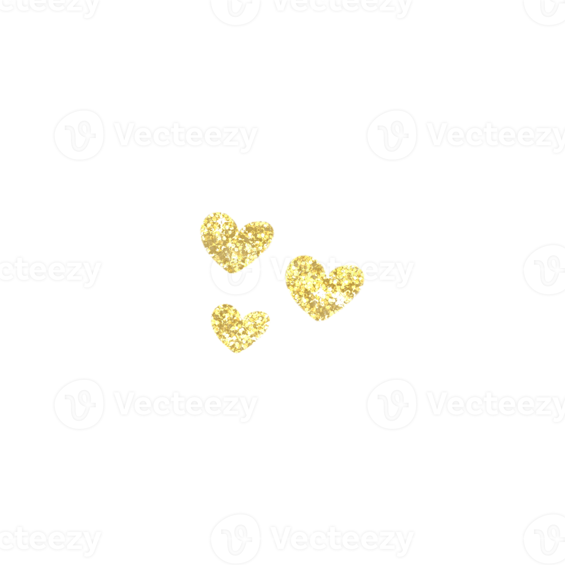 Golden Glitter Hearts 9591102 PNG