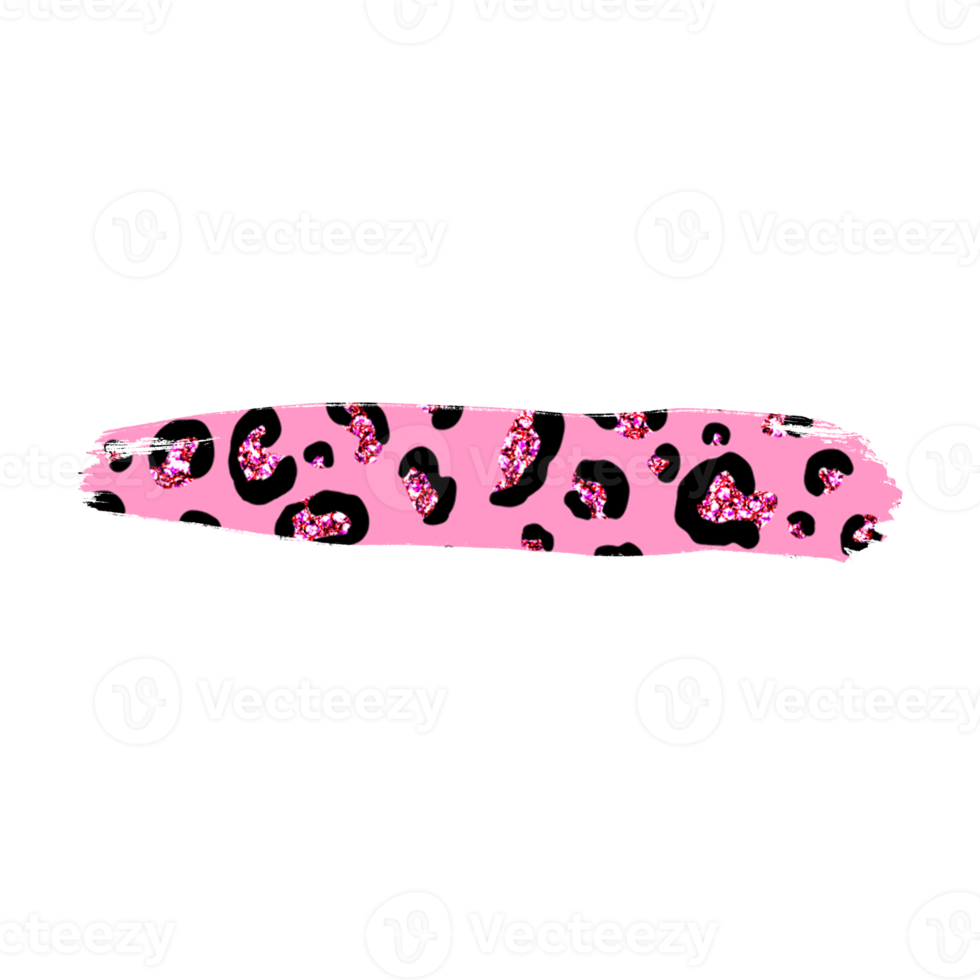 Pink Leopard Glitter Brush Stroke png