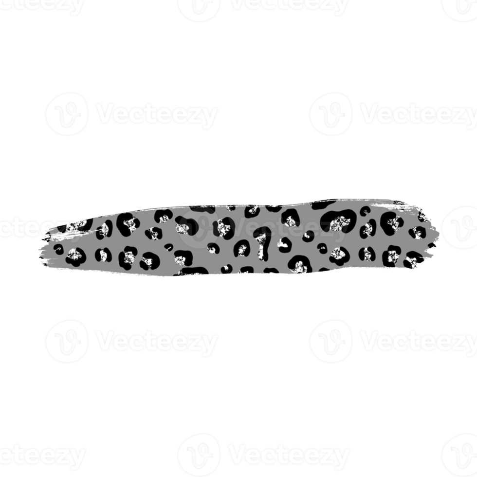 Pinselstrich mit silbernem Leoparden png