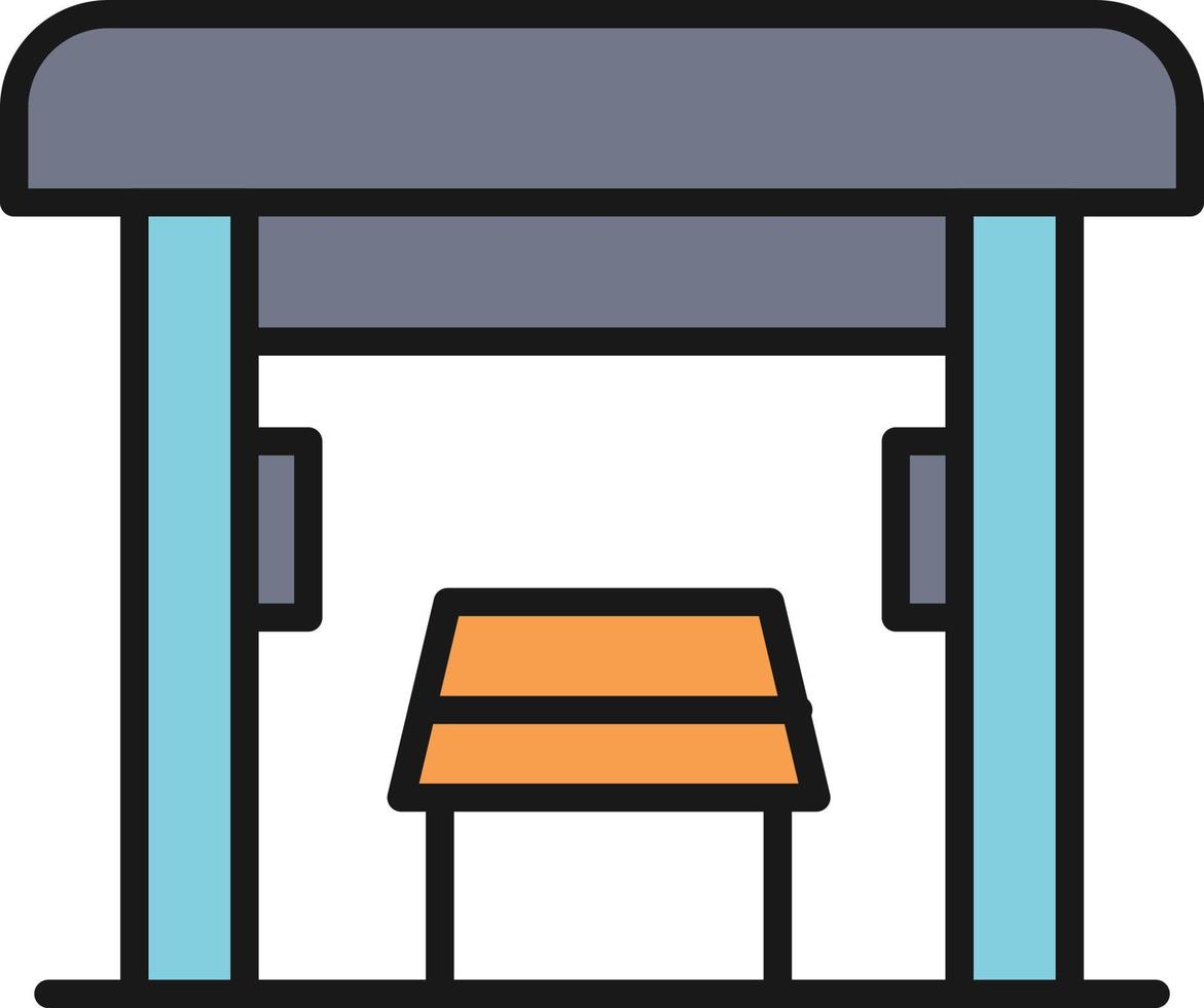 Bus Stop Line Filled vector