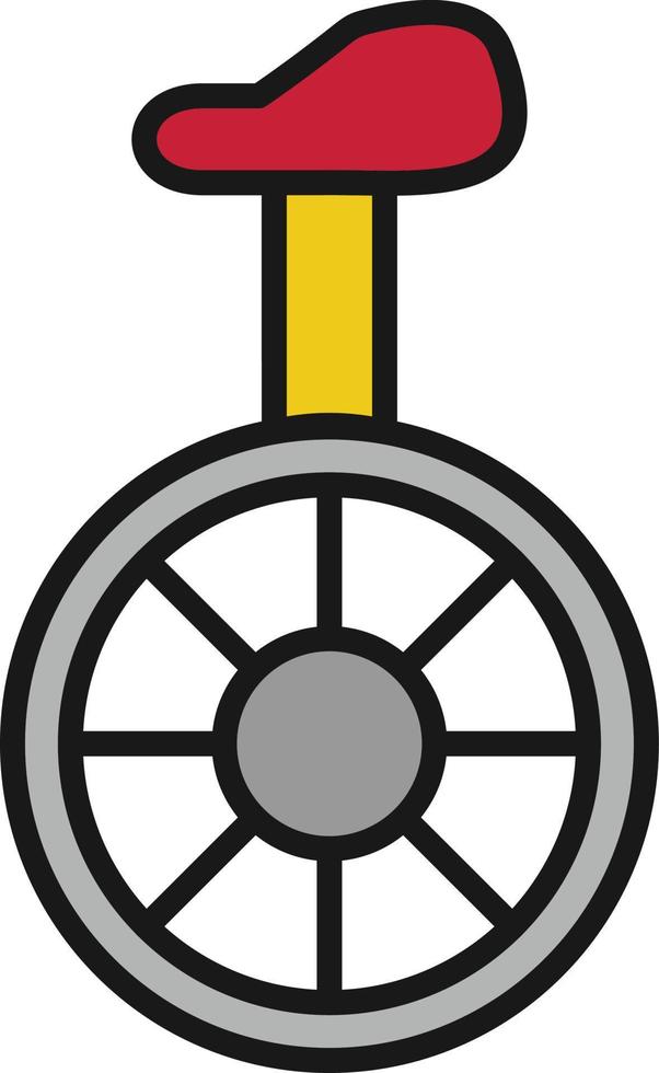 Unicycle Line Filled vector