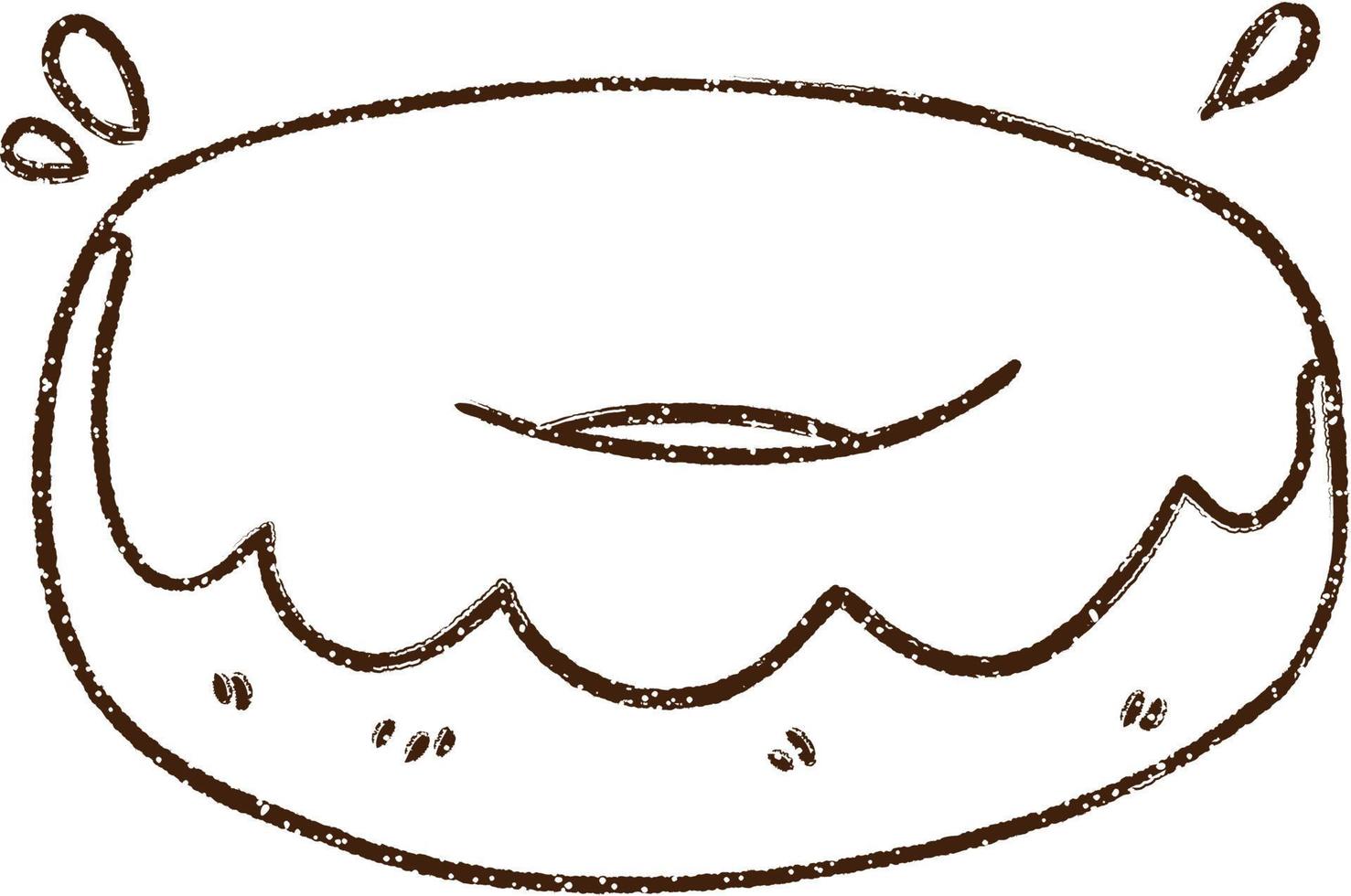 Iced Donut Charcoal Drawing vector