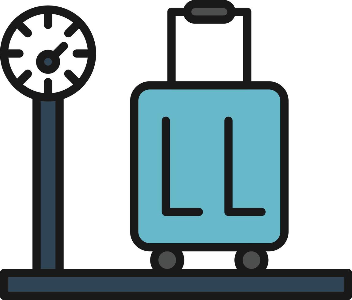 Luggage Scale Line Filled vector