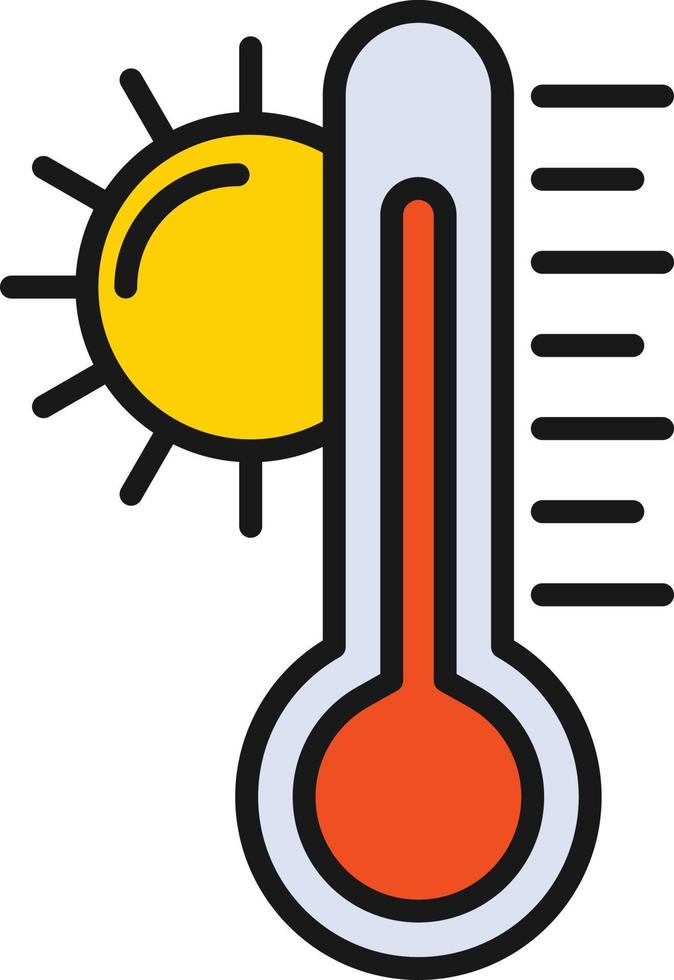 línea de alta temperatura llena vector