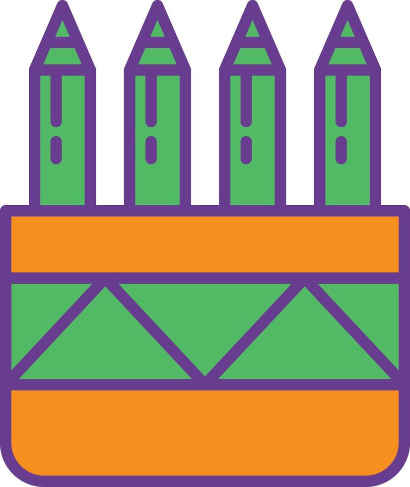 Crayons Line Filled Two Color vector