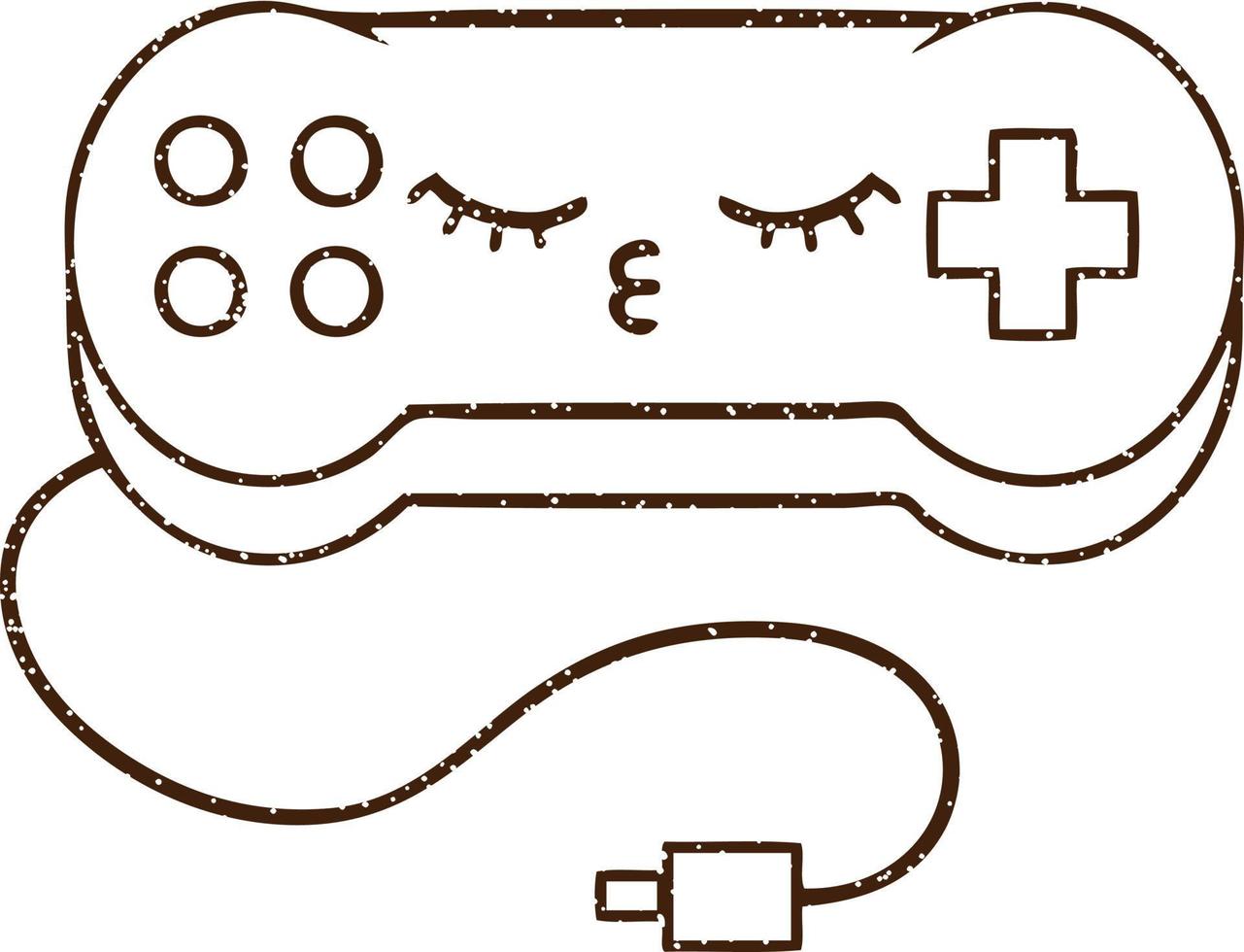 controlador de consola dibujo al carboncillo vector