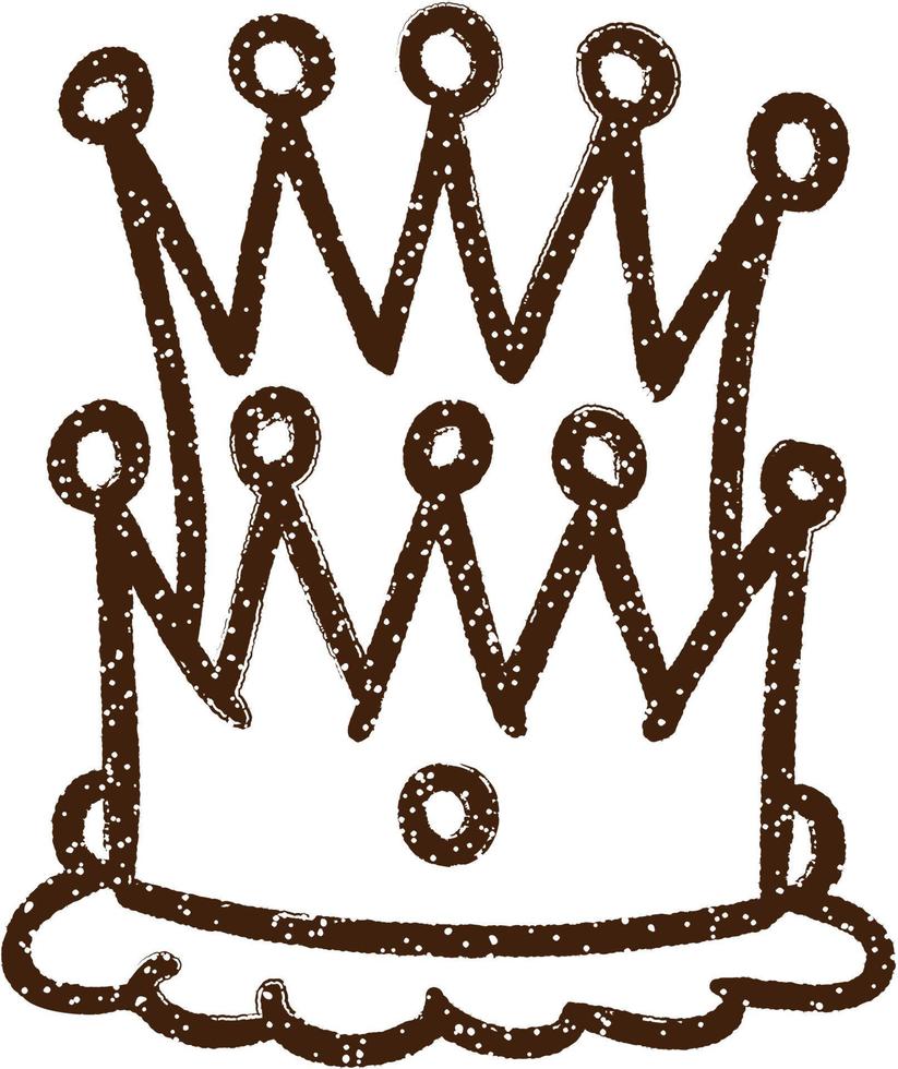 Fancy Crown Charcoal Drawing vector