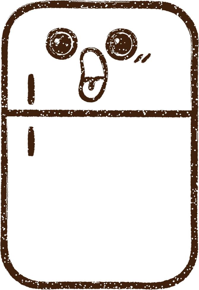 Refrigerator Charcoal Drawing vector